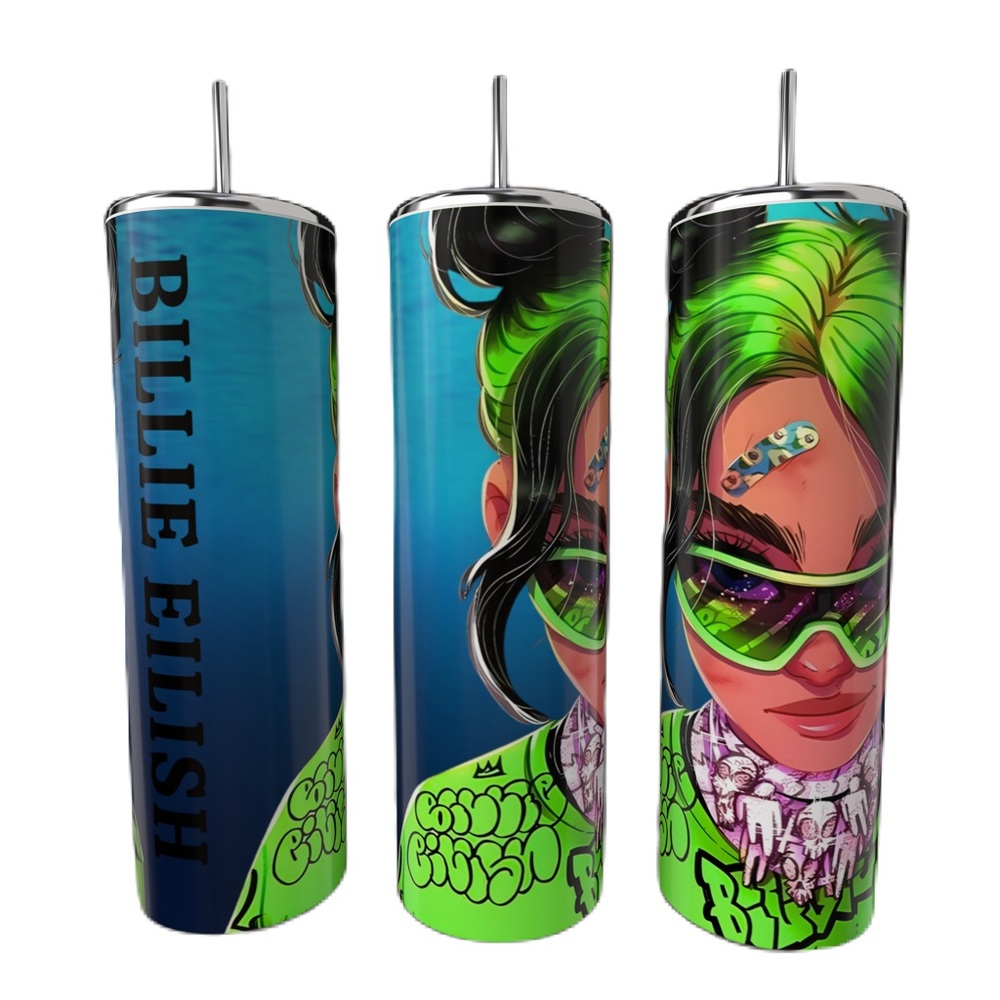 Blue Billie Eilish Tumbler